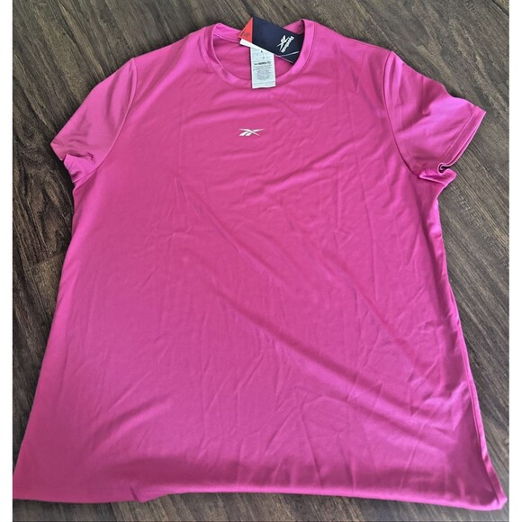 Reebok Women's Active Identity Performance Logo Tech T-Shirt Workout Top Pink XS - Picture 2 of 3